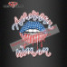  America woman lips Rhinestone Transfer 